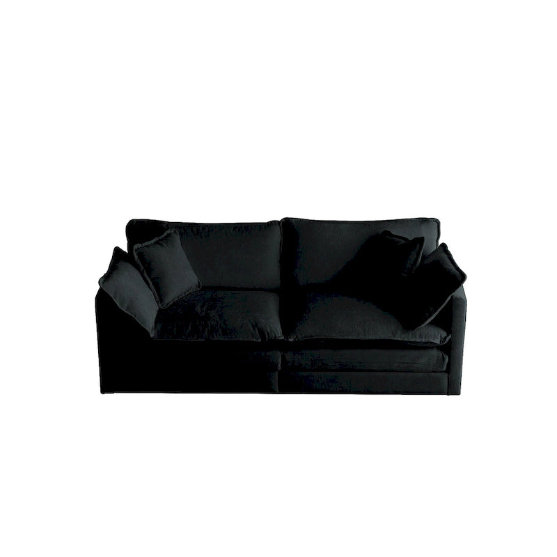 Ensemble de canapés 2 places en chenille noire avec canapé deux places et canapé simple