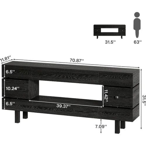 Table console de 180 cm avec tiroirs de rangement, table d'entrée rustique à 2 niveaux avec étagère de présentation