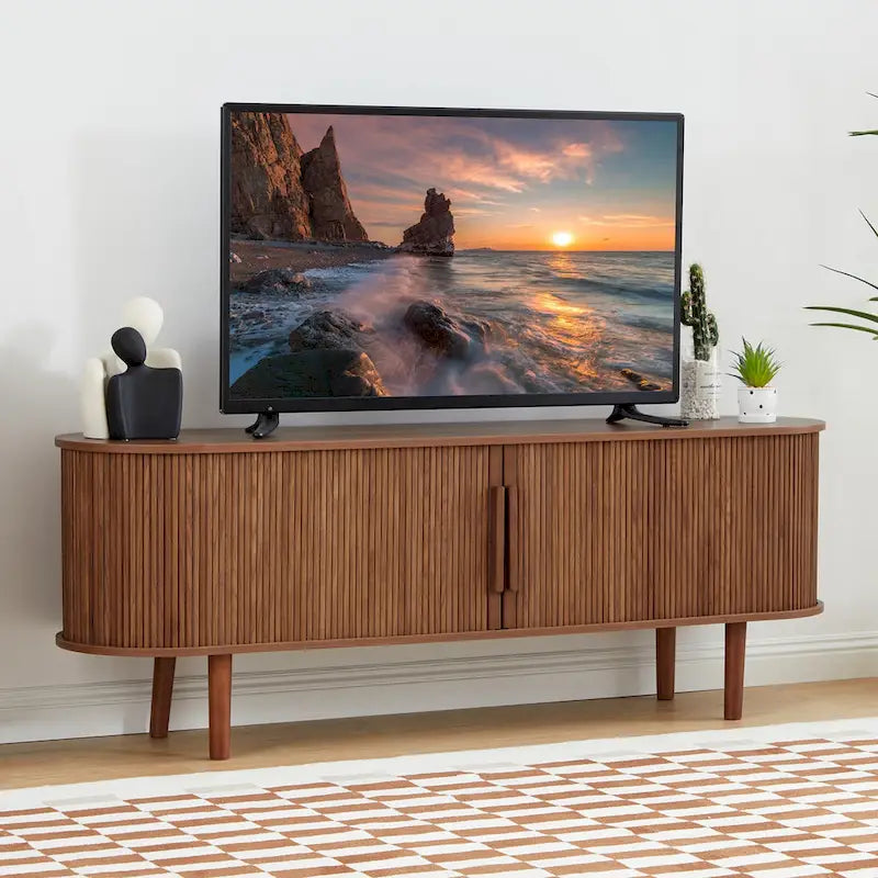 Meuble TV en bois de 160 cm pour téléviseurs jusqu'à 70 po