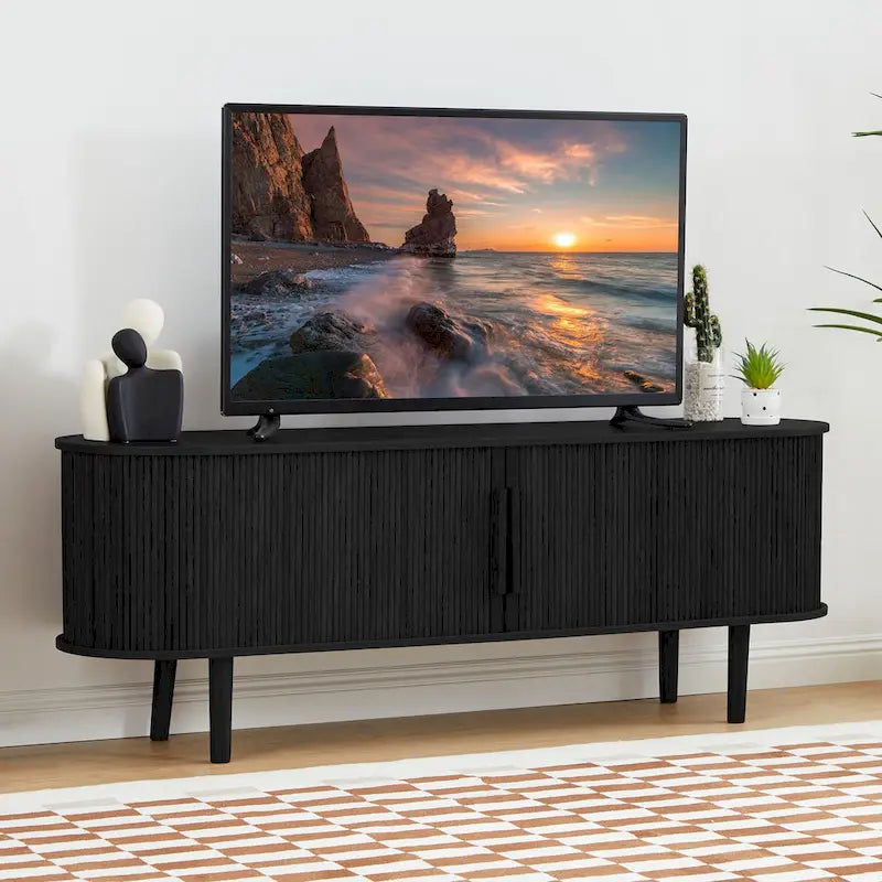 Meuble TV en bois de 160 cm pour téléviseurs jusqu'à 70 po