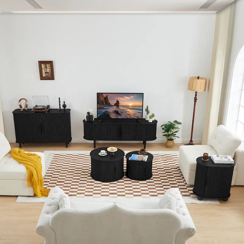 Meuble TV en bois de 160 cm pour téléviseurs jusqu'à 70 po