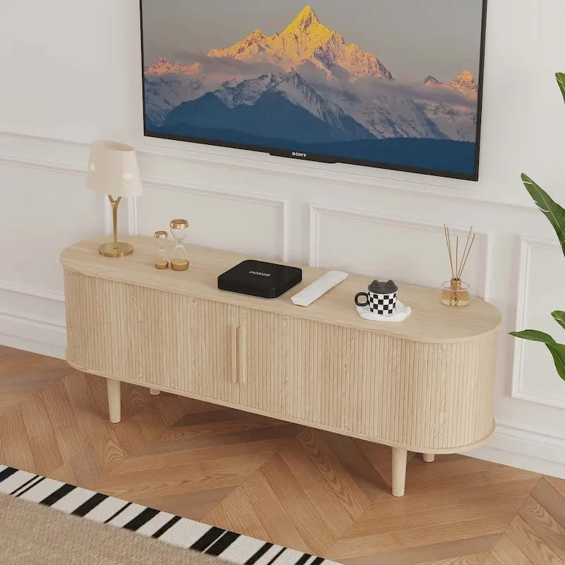 Meuble TV en bois de 160 cm pour téléviseurs jusqu'à 70 po