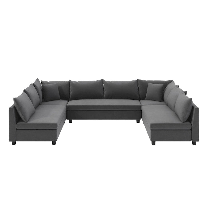 Canapé d'angle modulable, ensemble de canapés en chenille réversible en forme de U