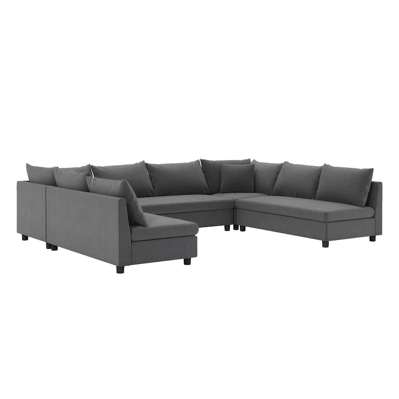 Canapé d'angle modulable, ensemble de canapés en chenille réversible en forme de U