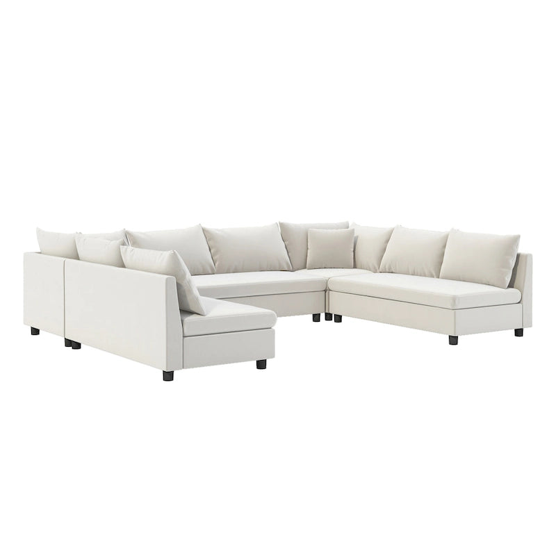 Canapé d'angle modulable, ensemble de canapés en chenille réversible en forme de U