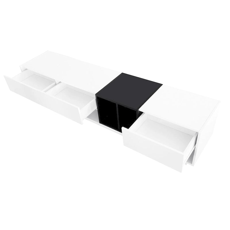 Meuble TV de 188 cm avec rangement et compartiment pour téléviseurs jusqu'à 80 po
