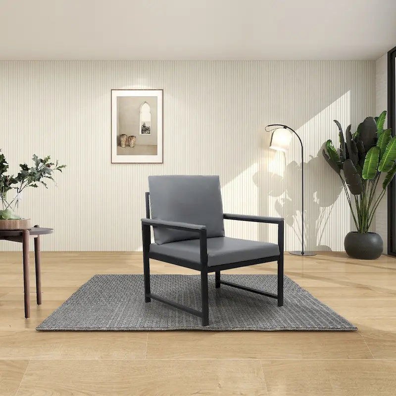 Fauteuil moderne 29,13 po avec pieds antidérapants à adsorption et cadre métallique robuste