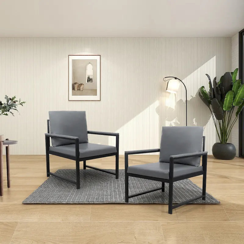 Fauteuil moderne 29,13 po avec pieds antidérapants à adsorption et cadre métallique robuste