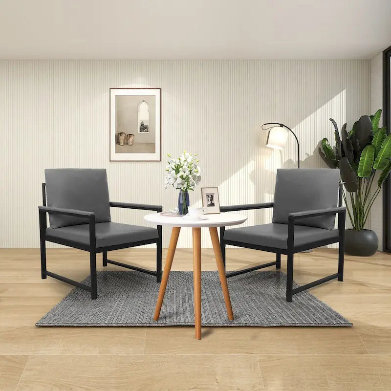 Fauteuil moderne 29,13 po avec pieds antidérapants à adsorption et cadre métallique robuste