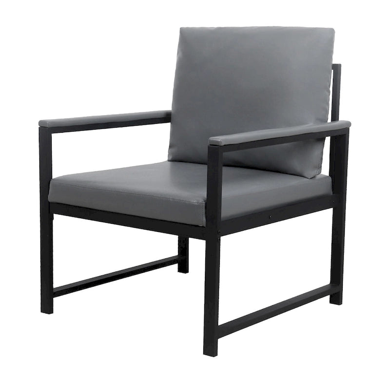 Fauteuil moderne 29,13 po avec pieds antidérapants à adsorption et cadre métallique robuste