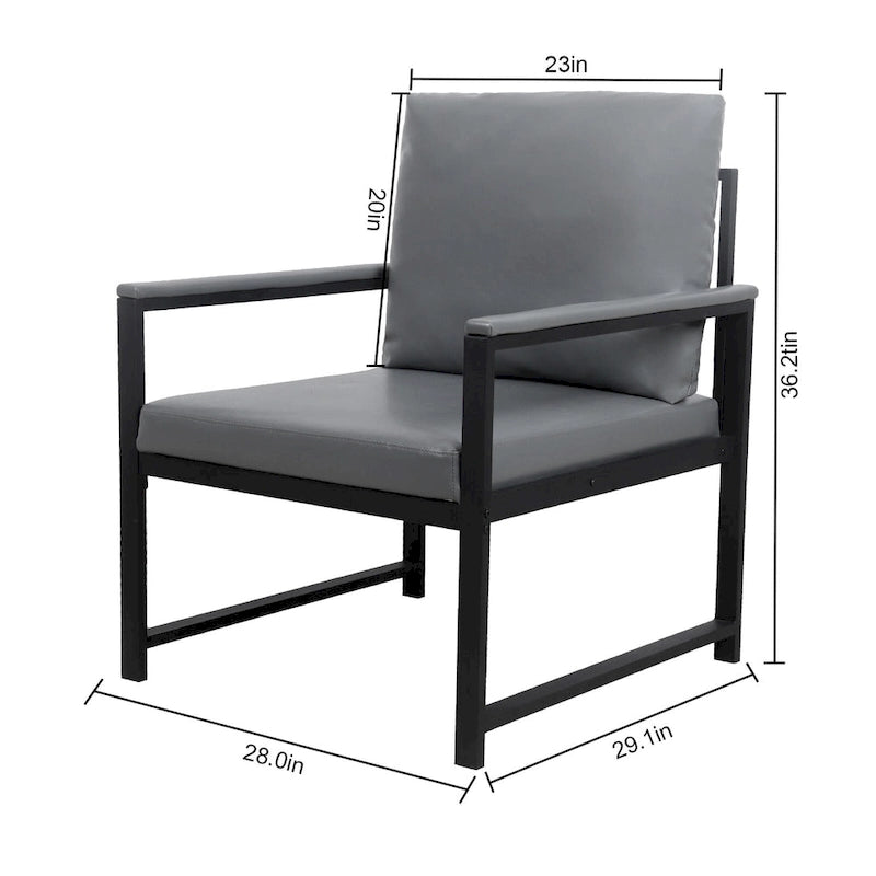 Fauteuil moderne 29,13 po avec pieds antidérapants à adsorption et cadre métallique robuste