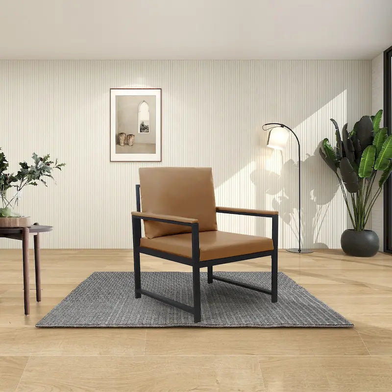 Fauteuil moderne 29,13 po avec pieds antidérapants à adsorption et cadre métallique robuste