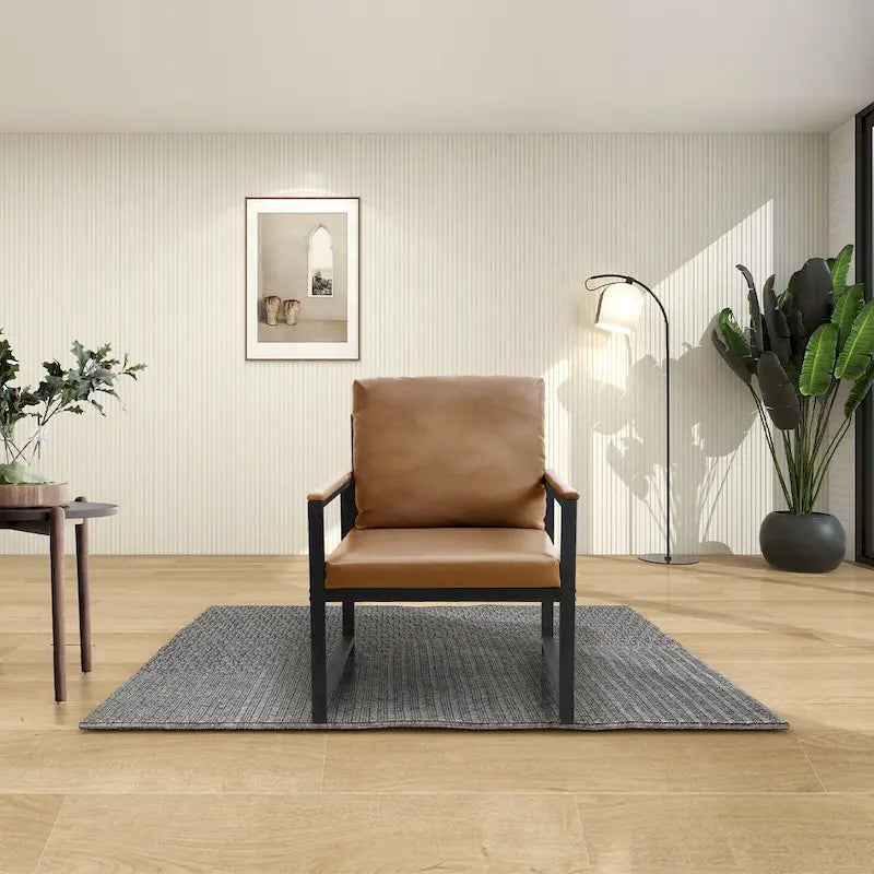 Fauteuil moderne 29,13 po avec pieds antidérapants à adsorption et cadre métallique robuste