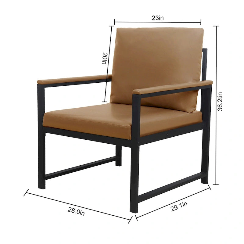 Fauteuil moderne 29,13 po avec pieds antidérapants à adsorption et cadre métallique robuste