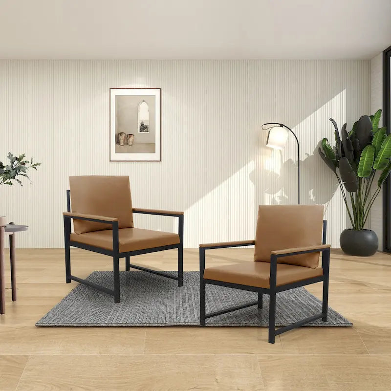 Fauteuil moderne 29,13 po avec pieds antidérapants à adsorption et cadre métallique robuste