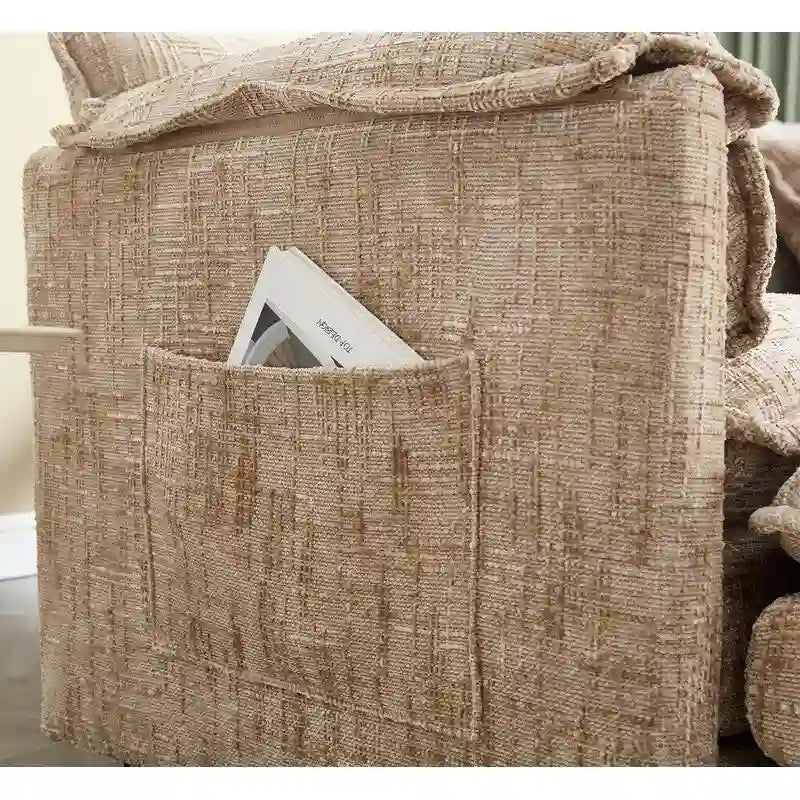 76,77 Canapé en chenille avec 2 poufs