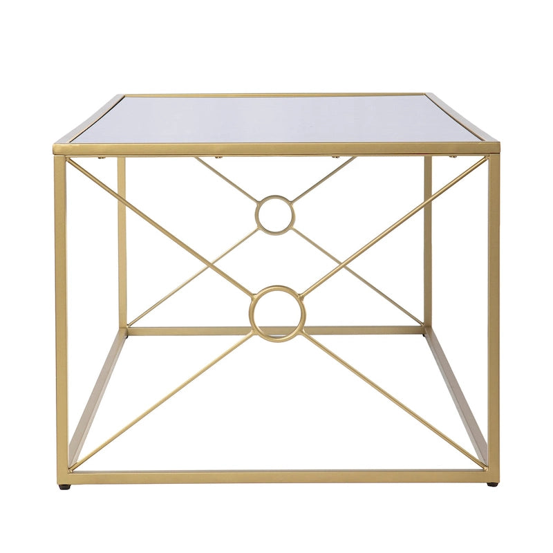Table basse en métal doré de style transitoire