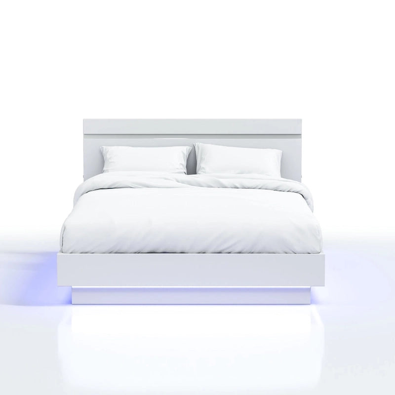 Lit plateforme à DEL blanches modernes