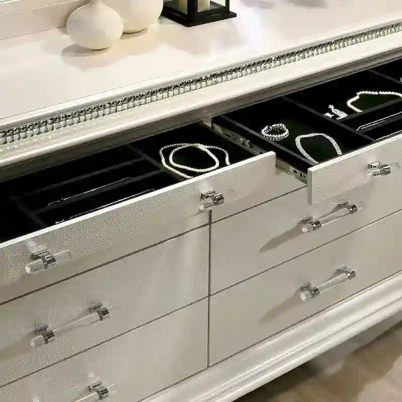 Lit plateforme trois pièces en bois massif blanc