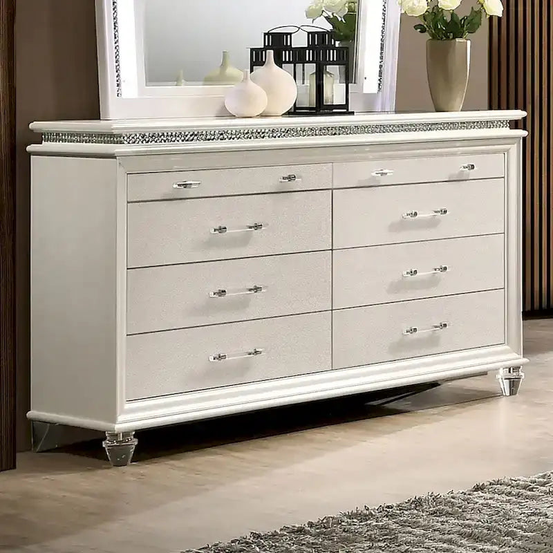 Lit plateforme trois pièces en bois massif blanc