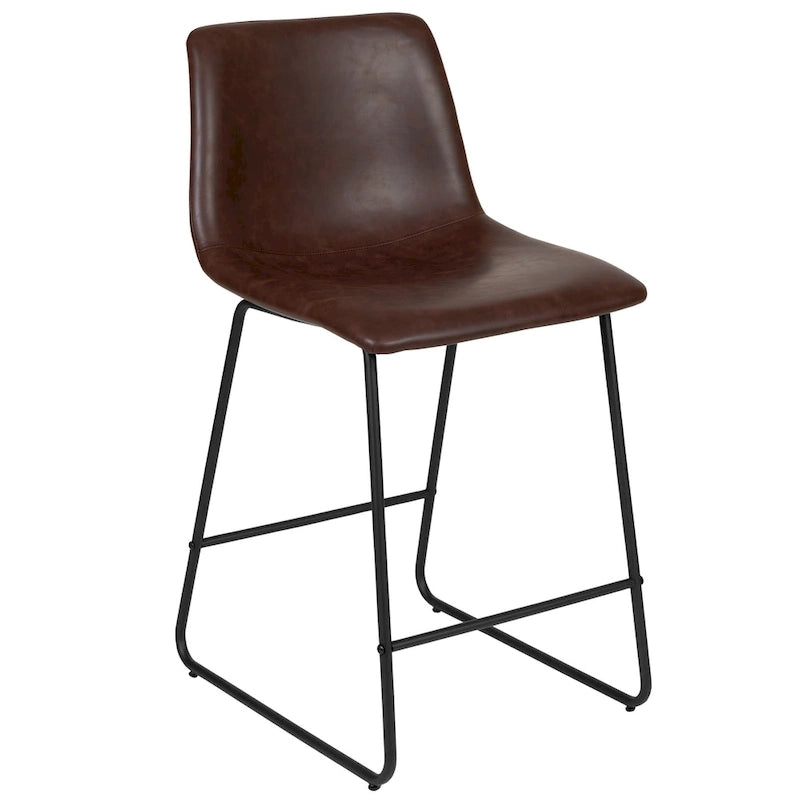 Tabourets de bar modernes rembourrés à hauteur de comptoir (Lot de 2)