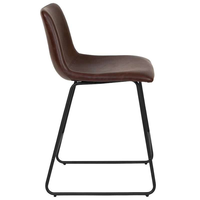 Tabourets de bar modernes rembourrés à hauteur de comptoir (Lot de 2)