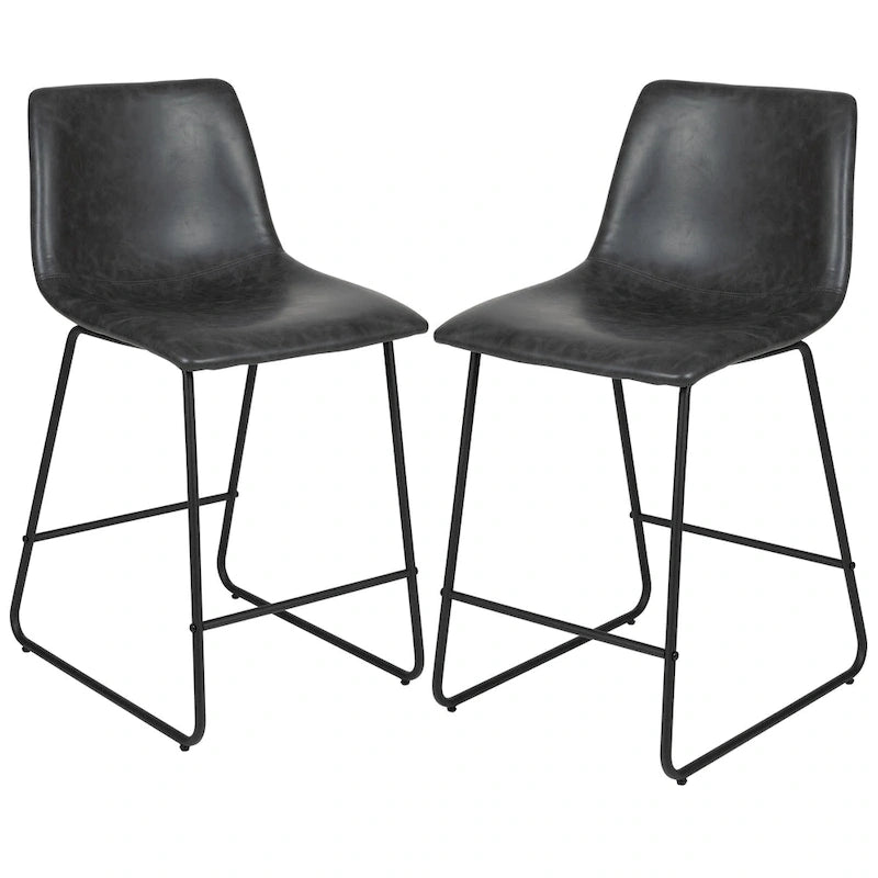 Tabourets de bar modernes rembourrés à hauteur de comptoir (Lot de 2)