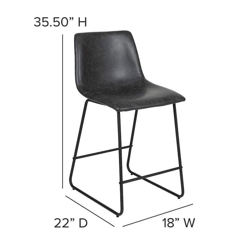 Tabourets de bar modernes rembourrés à hauteur de comptoir (Lot de 2)
