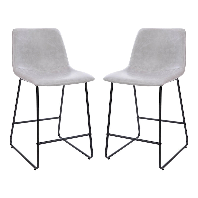 Tabourets de bar modernes rembourrés à hauteur de comptoir (Lot de 2)
