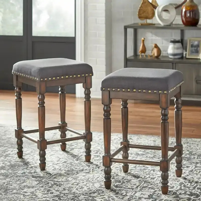Tabouret de comptoir à pieds tournés (Lot de 2)