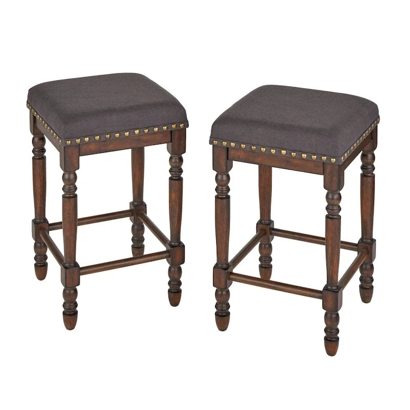 Tabouret de comptoir à pieds tournés (Lot de 2)