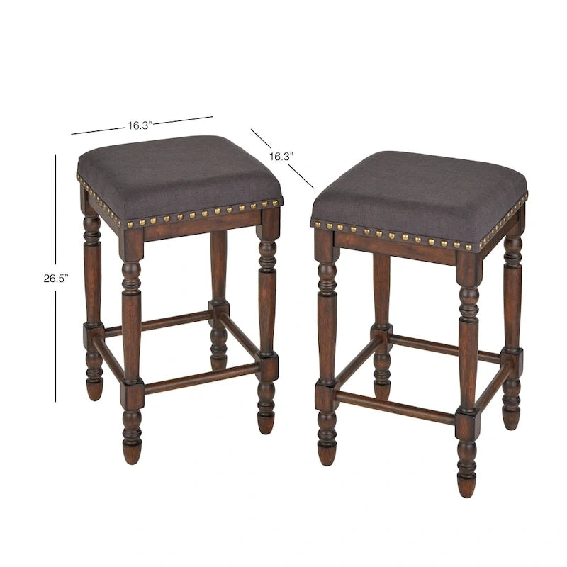 Tabouret de comptoir à pieds tournés (Lot de 2)