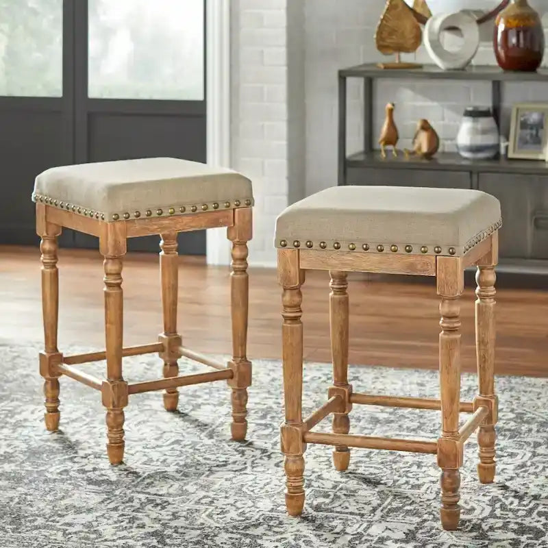 Tabouret de comptoir à pieds tournés (Lot de 2)