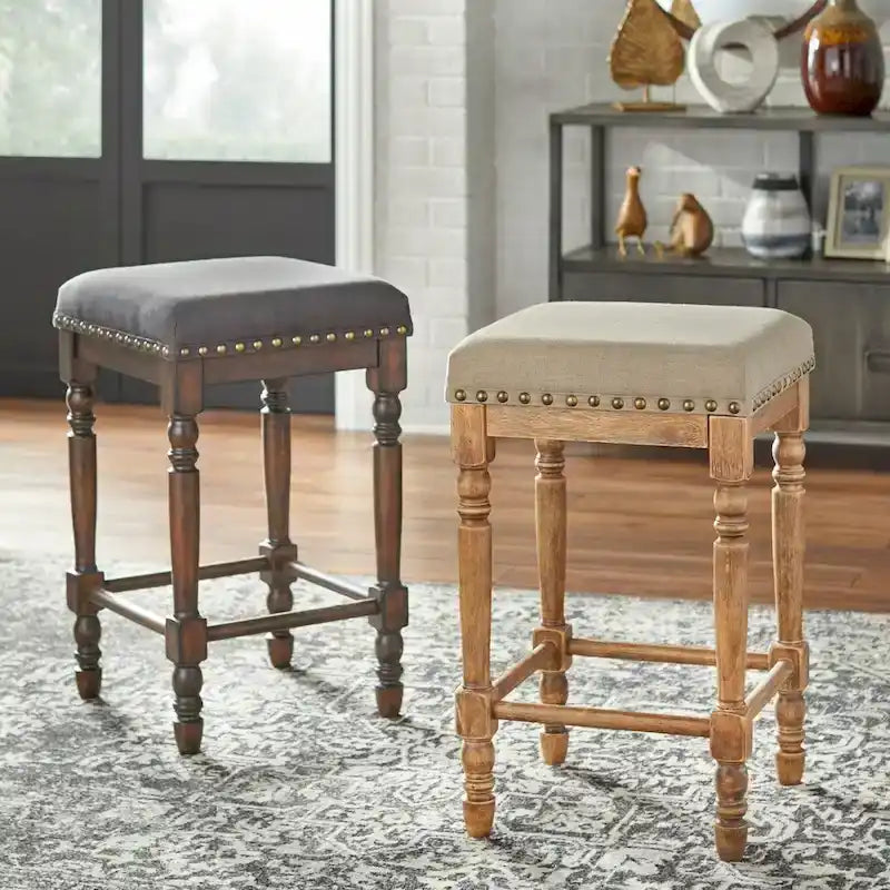 Tabouret de comptoir à pieds tournés (Lot de 2)