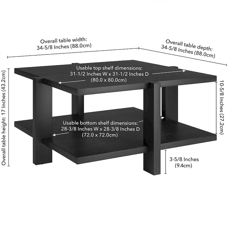 34,66 Table basse carrée large