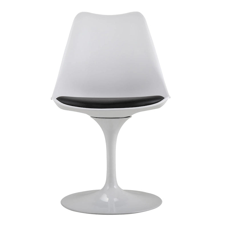 Chaise tulipe pivotante, chaise de salle à manger avec assise rembourrée et dossier incurvé