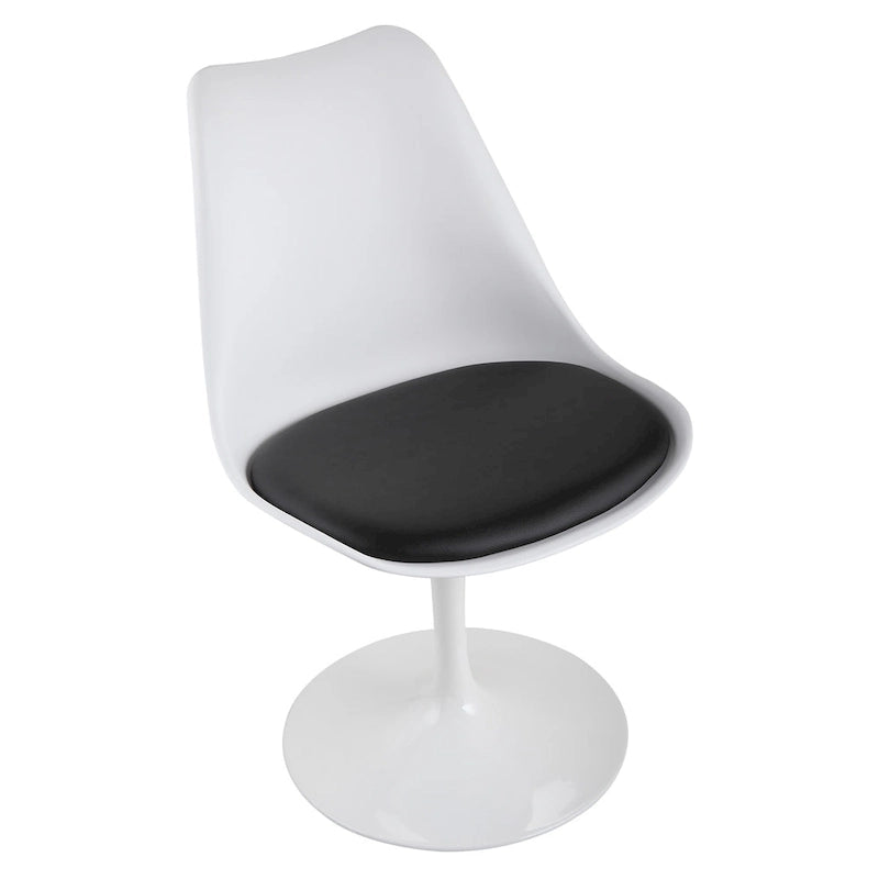 Chaise tulipe pivotante, chaise de salle à manger avec assise rembourrée et dossier incurvé
