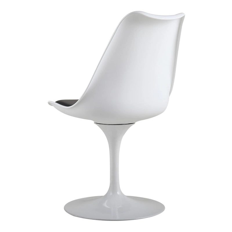 Chaise tulipe pivotante, chaise de salle à manger avec assise rembourrée et dossier incurvé