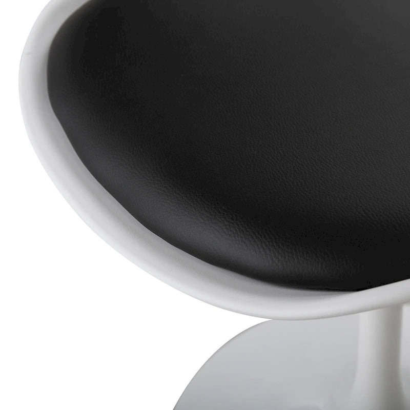 Chaise tulipe pivotante, chaise de salle à manger avec assise rembourrée et dossier incurvé