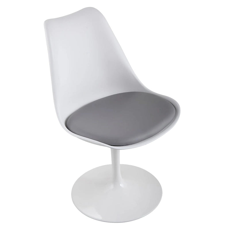Chaise tulipe pivotante, chaise de salle à manger avec assise rembourrée et dossier incurvé