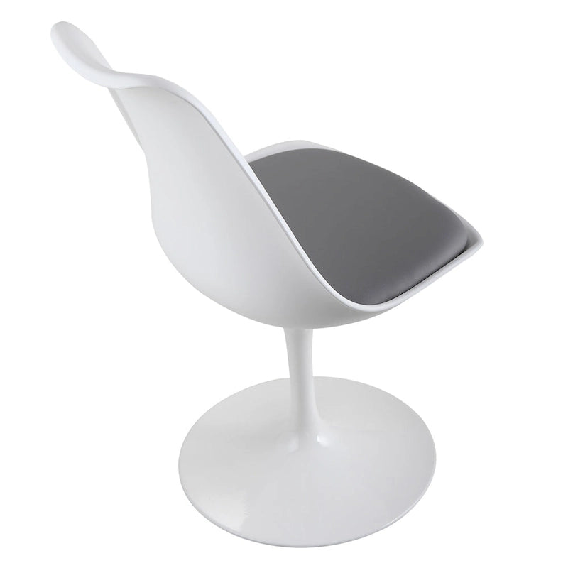 Chaise tulipe pivotante, chaise de salle à manger avec assise rembourrée et dossier incurvé
