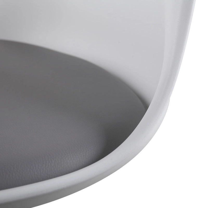 Chaise tulipe pivotante, chaise de salle à manger avec assise rembourrée et dossier incurvé