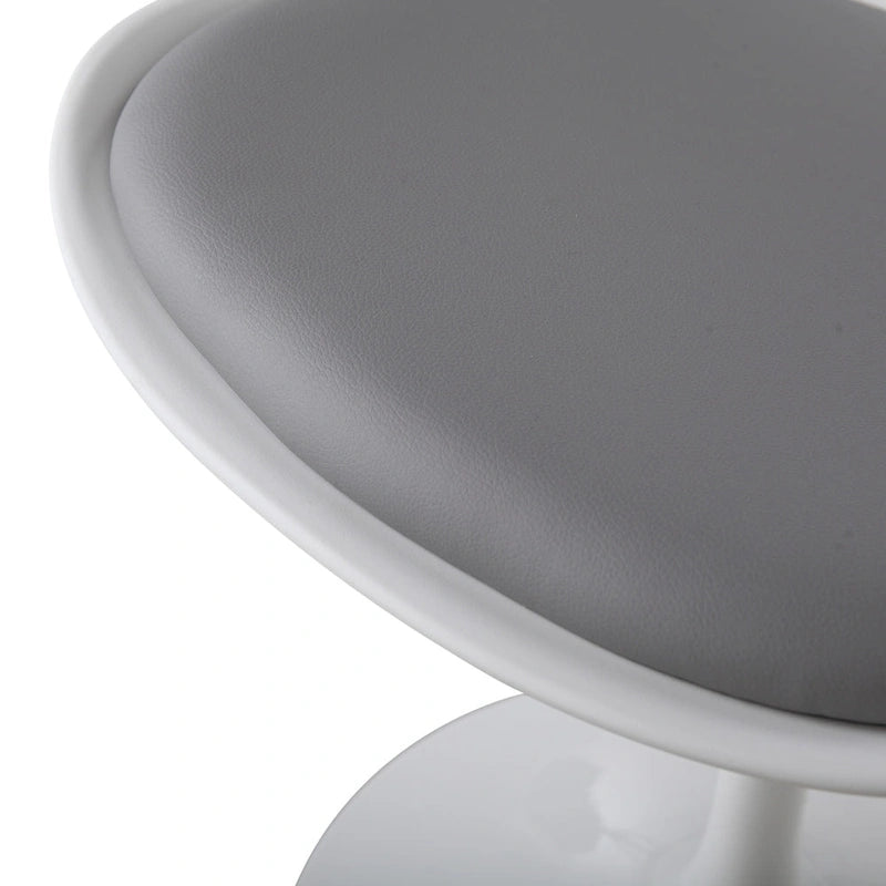 Chaise tulipe pivotante, chaise de salle à manger avec assise rembourrée et dossier incurvé