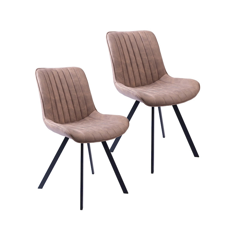 Chaises de salle à manger lot de 2, microfibre et pieds en métal