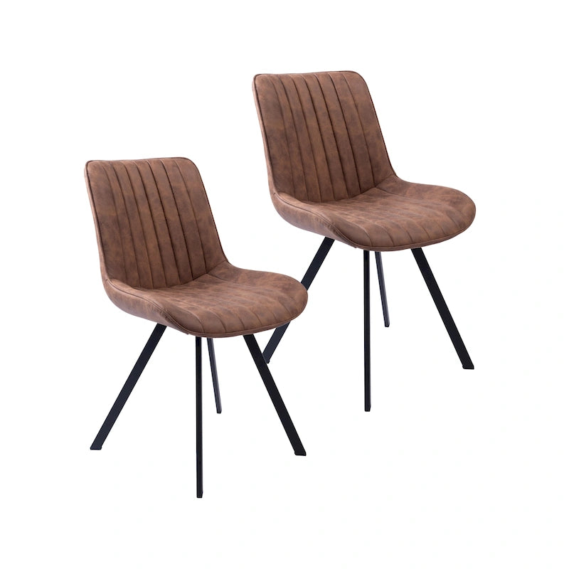 Chaises de salle à manger lot de 2, microfibre et pieds en métal