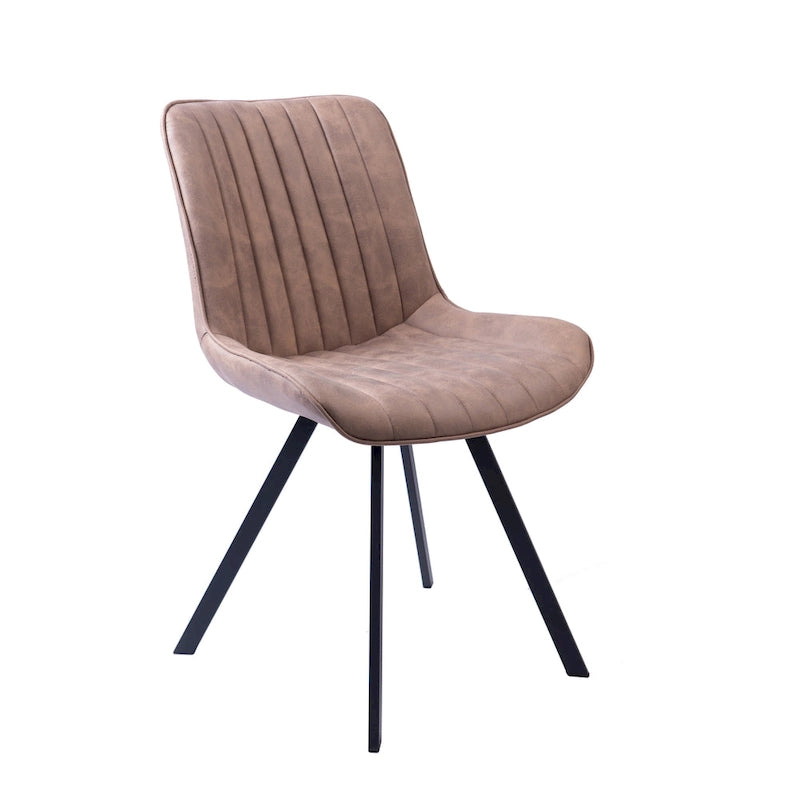 Chaises de salle à manger lot de 2, microfibre et pieds en métal