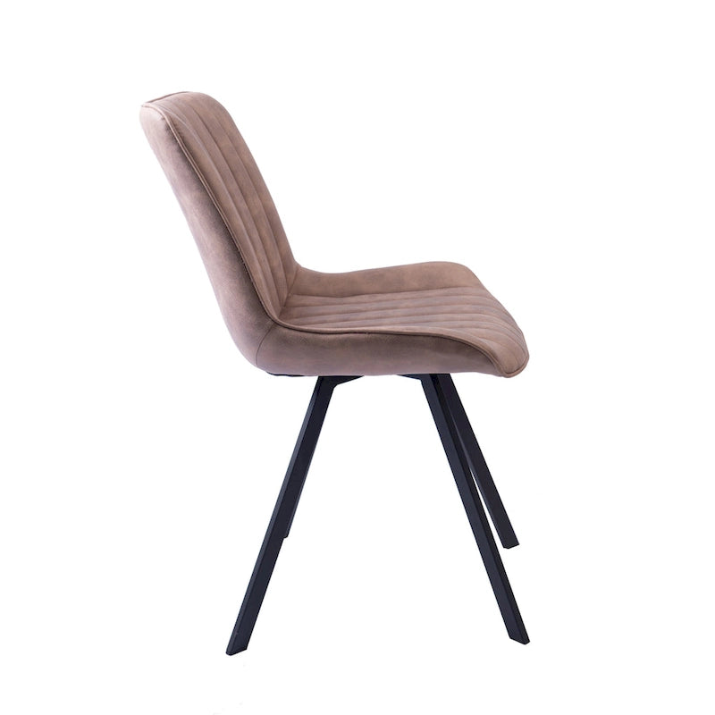 Chaises de salle à manger lot de 2, microfibre et pieds en métal