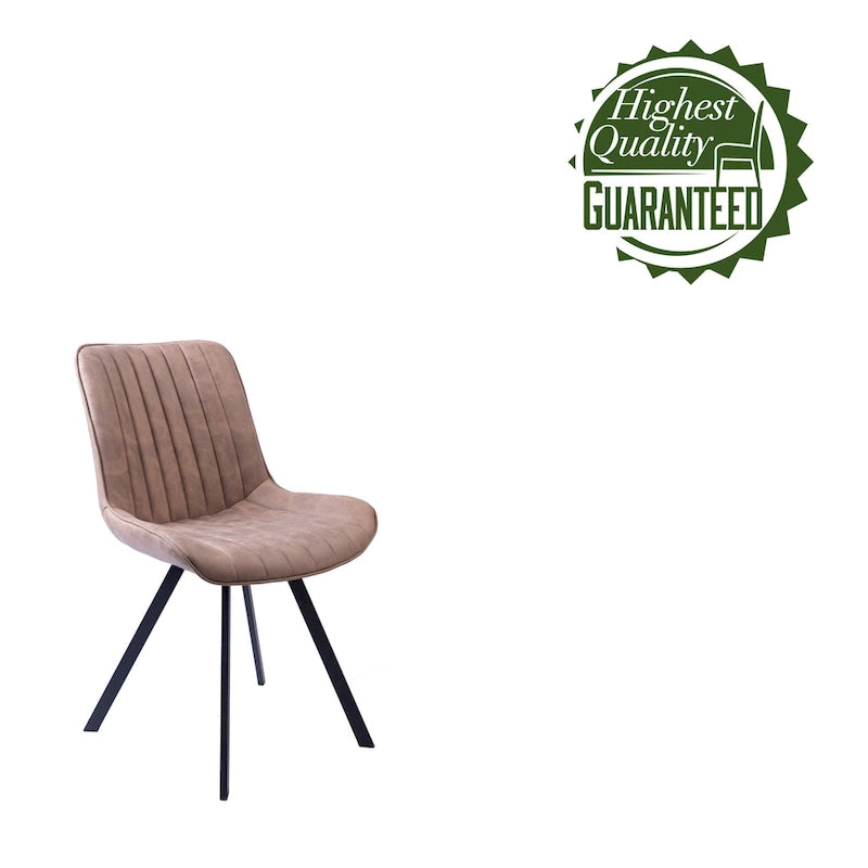 Chaises de salle à manger lot de 2, microfibre et pieds en métal