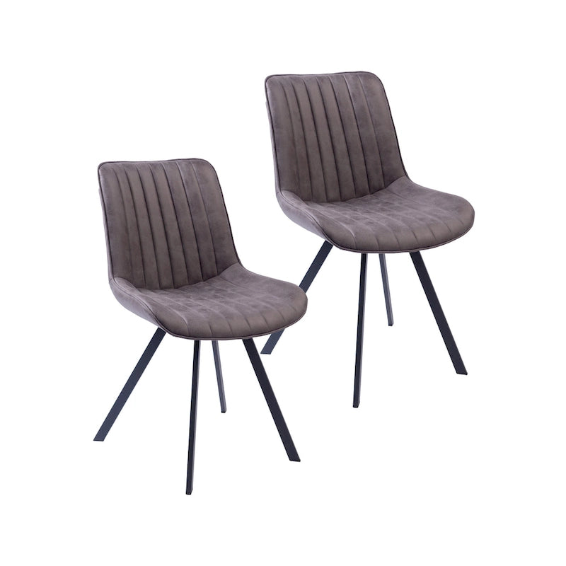Chaises de salle à manger lot de 2, microfibre et pieds en métal