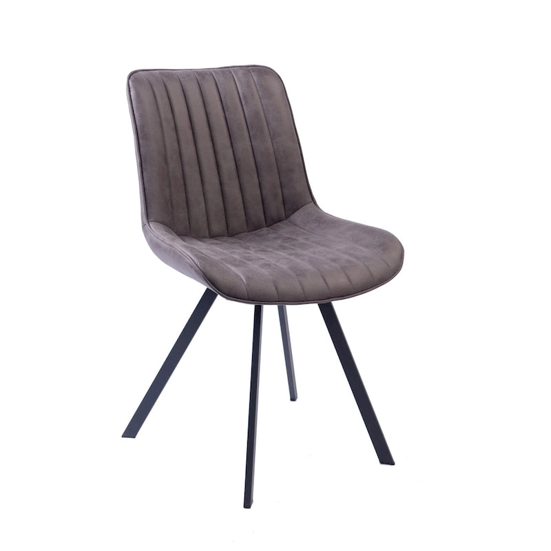 Chaises de salle à manger lot de 2, microfibre et pieds en métal